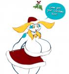 2016 aijou anthro averyshadydolphin bare_shoulders big_breasts blonde_hair breasts christmas christmas_clothing christmas_headwear cleavage clothed clothing curvy_figure dragon dress english_text eyebrows female hair hat headgear headwear hi_res holidays huge_breasts jou mythological_creature mythological_scalie mythology non-mammal_breasts plant santa_hat scalie simple_background solo text thick_thighs voluptuous white_background wide_hips