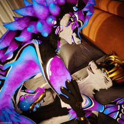 animal_genitalia animal_penis anthro anthro_on_anthro balls bed bedroom bedroom_sex biped black_body black_fur blue_body blue_fur bodily_fluids canine_genitalia canine_penis claws clothing cum cum_drip cum_dripping_from_penis cum_on_penis depth_of_field dominant dripping duo erection frottage fur furniture genital_fluids genitals golden_body grey_body grey_fur hair hand_on_bed hand_on_penis inside kneeling kneeling_on_bed knot legwear lying lying_on_bed male male/male masturbation moan multicolored_body nude on_bed open_mouth orgasm paws penile penis penis_grab penises_touching pink_body pink_fur reflection sex slim slim_anthro slim_male slim_sub smile submissive submissive_male tail white_body white_fur yellow_body yellow_fur dragonplayer godistheduck lupicane canid canine canis fox mammal rexouium 1:1 3d_(artwork) absurd_res blender_(artwork) blender_cycles_(artwork) digital_media_(artwork) hi_res