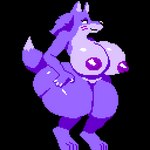 1:1 animated anthro big_breasts big_butt bouncing_breasts breasts butt digital_media_(artwork) female huge_breasts huge_butt impaledwolf luna_(impaledwolf) nipples pixel_(artwork) pixel_animation short_playtime solo thick_thighs