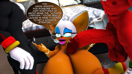 anthro balls big_breasts big_butt big_penis bodily_fluids bracelet breasts butt choker claws cuckold cum ear_piercing ear_ring eyebrows female genital_fluids genitals gold_(metal) gold_bracelet gold_choker gold_jewelry gold_necklace group hoop_ear_ring huge_breasts huge_butt huge_penis humiliation hyper hyper_genitalia hyper_penis jewelry kneeling leaking_cum lips male micropenis muscular muscular_male narrowed_eyes necklace penis penis_humiliation penis_size_difference piercing pubes raised_eyebrow ring_piercing small_balls small_penis small_penis_humiliation speech_bubble text thick_lips trio rocketspuff sega sonic_the_hedgehog_(series) knuckles_the_echidna rouge_the_bat shadow_the_hedgehog bat echidna eulipotyphlan hedgehog mammal monotreme 16:9 3d_(artwork) digital_media_(artwork) english_text hi_res widescreen