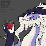 alcohol anthro beard beverage container cup dominant drinking_glass facial_hair glass glass_container glass_cup male smile smirk solo wine wine_glass furufoo mythology dragon mythological_creature mythological_scalie scalie 1:1
