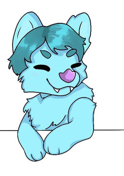 anthro blue_body blue_fur blue_hair blush eyes_closed fur hair male pointy_ears prick_ears purple_nose sharp_teeth simple_background smile solo teeth white_background anonymous_artist bat canid canine canis mammal wolf aliasing cel_shading compression_artifacts digital_drawing_(artwork) digital_media_(artwork) half-length_portrait portrait shaded