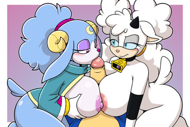 anthro areola big_breasts bottomless bottomless_anthro bottomless_female breast_grab breast_play breasts clothed clothing collaborative collaborative_sex collaborative_titfuck collar cowbell cowbell_collar erection female fur genitals group group_sex hair half-closed_eyes hand_on_breast holding_breast horn humanoid_genitalia humanoid_penis licking lying male male/female narrowed_eyes nipples nude on_back open_clothing open_topwear oral penile penis penis_between_breasts penis_lick poofy_hair sex simple_background sitting tail threesome titfuck tongue topwear trio white_body white_fur sonicguru idw_publishing sega sonic_dream_team sonic_the_hedgehog_(comics) sonic_the_hedgehog_(idw) sonic_the_hedgehog_(series) ariem_(sonic) lanolin_the_sheep_(sonic) sonic_the_hedgehog bovid bovine caprine cattle eulipotyphlan hedgehog mammal sheep 3:2 digital_media_(artwork) hi_res