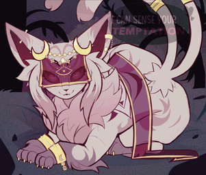 big_butt butt clothing cuff_(restraint) ear_piercing female feral fluffy fluffy_tail forest forest_background fur fur_markings gold_(metal) gold_jewelry gold_nails jewelry markings moon nature nature_background neck_tuft paws piercing plant purple_body restraints shackles solo tail text tree tuft absolise nintendo pokemon fan_character eeveelution espeon generation_2_pokemon pokemon_(species) digital_media_(artwork) hi_res