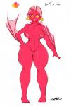 anthro bat_ears bat_wings big_breasts biped breasts curvy_figure ear_jewel erect_nipples eyebrows eyelashes fangs feet female fingers fur genitals hair looking_at_viewer membrane_(anatomy) membranous_wings nipples nude open_mouth orange_eyes pink_body pink_fur pink_hair pussy simple_background smile solo standing teeth thick_thighs toes voluptuous white_background wide_hips wings yellow_sclera averyshadydolphin vixie_(averyshadydolphin) bat mammal 2015 digital_media_(artwork)