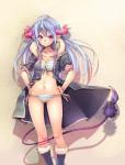 bikini blue_hair blush boots bra breasts cleavage clothed clothing cocooji demon female front-tie_top hair hands_on_hips hi_res hons horn jacket long_hair looking_at_viewer navel original pink_eyes pointy_ears red_eyes side-tie_bikini smile solo striped_bikini striped_swimsuit stripes swimsuit underwear
Rating: Safe
Score: 3
User: AnacondaRifle
Date: March 25, 2014