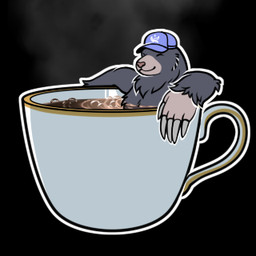 5_fingers ambiguous_gender bathing beverage black_background brown_nose claws clothing coffee coffee_cup container cup eyes_closed finger_claws fingers fluffy fur grey_body grey_fur hat headgear headwear partially_submerged simple_background smile solo steam conditional_dnp ratte taugit eulipotyphlan mammal mole_(animal) 1:1 2026 low_res male_(lore)