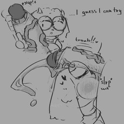 anthro ball_suck balls big_penis bodily_fluids cockslap cum duo erection eyewear fellatio fur genital_fluids genitals glasses horn humanoid_genitalia humanoid_penis male male/male oral penile penis scarf sex simple_background slap sucking text white_body white_fur katovox deltarune undertale_(series) ralsei bovid caprine darkner goat mammal 1:1 absurd_res digital_media_(artwork) english_text hi_res monochrome sketch