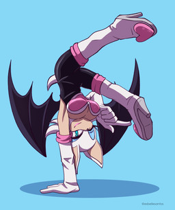 anthro armwear back_wings big_ears blue_eyes blue_eyeshadow bodysuit boots breasts clothing elbow_gloves eyelashes eyeshadow female footwear gloves handwear high_heeled_boots high_heels legwear lipstick makeup membrane_(anatomy) membranous_wings shoes skinsuit tail thick_eyelashes thigh_boots thigh_highs tight_clothing upside_down wings esbellesantos sega sonic_the_hedgehog_(series) rouge_the_bat bat mammal 2021 absurd_res hi_res