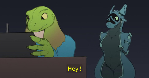 anthro between_breasts big_breasts biped blue_body bottomwear bouncing_breasts breast_expansion breasts butt chair clothed clothing computer duo electronics expansion featureless_crotch female fingers furniture green_body growth huge_breasts hyper hyper_breasts macro male male/female multicolored_body pupils sitting smile tail thick_thighs topwear collaris frills_(collaris) agamid frilled_lizard lizard reptile scalie synth_(vader-san) 2d_animation animated frame_by_frame no_sound short_playtime video