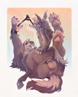 animal_genitalia animal_penis anthro anus bdsm bedroom_eyes bondage bound canine_genitalia canine_penis duo ear_piercing feet foot_focus genitals grin hooves knot knotted_penis larger_sub male male/male narrowed_eyes pawpads paws penetration penile penile_penetration penis piercing power_bottom seductive size_difference smaller_penetrated smile submissive tail tail_anus tail_motion tailwag tongue tongue_out ezilyn felilune toroid asinus canid canine canis domestic_dog donkey equid equine mammal hi_res