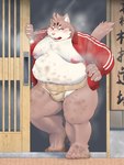 aged_up anthro asian_clothing belly blush bodily_fluids clothing east_asian_clothing humanoid_hands japanese_clothing kemono male mawashi moobs musk nipples overweight overweight_male solo sumo sweat nameko_no_neko lifewonders tokyo_afterschool_summoners sitri_(tas) domestic_cat felid feline felis mammal 2022 3:4 hi_res