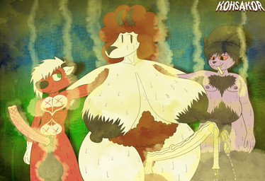 animal_genitalia anthro armpit_hair balls big_balls big_breasts bodily_fluids body_hair breasts chest_hair foreskin genitals group gynomorph hairy huge_balls humanoid_genitalia humanoid_penis hyper hyper_balls hyper_genitalia intersex long_foreskin male musk musky_balls musky_penis nipples penis pubes sheath smegma smelly stink_fumes sweat sweaty_genitalia text thick_thighs trio vein veiny_penis kohsakor kohsakor_(character) kyle_(kohsakor) oscar_(kohsakor) bovid caprine felid feline goat hybrid mammal mephitid mustelid otter sheep skunk artist_name digital_drawing_(artwork) digital_media_(artwork) english_text hi_res trans_(lore) trans_woman_(lore)