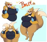 2_tails 3_toes 4_fingers ahoge anthro anthrofied belly belly_overhang big_belly big_breasts big_butt breasts butt clothed clothing dipstick_tail emanata eyewear fangs featureless_breasts featureless_crotch feet female fingers fur glasses hair heart_symbol huge_butt huge_hips looking_at_viewer markings multi_tail multiple_poses obese obese_anthro obese_female one-piece_swimsuit orange_body orange_fur overweight overweight_anthro overweight_female pokemorph pose red_eyes sharp_teeth simple_background solo speech_bubble standing swimwear tail tail_markings teeth text thick_thighs toes wide_hips dewwydarts nintendo pokemon bailey_(dewwydarts) floatzel generation_4_pokemon pokemon_(species) 2021 hi_res