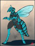 4_arms ambiguous_gender antennae_(anatomy) anthro arthropod_abdomen compound_eyes digitigrade insect_wings mandibles multi_arm multi_limb simple_background solo wings sarki riocynn_ra'ak arthropod german_yellowjacket hymenopteran insect vespid wasp yellowjacket_(wasp)