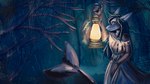 anthro female forest night plant simulated_traditional_(artwork) tree winter woodland kiri-anko fish marine shark digital_media_(artwork) hi_res rebelle_(artwork)