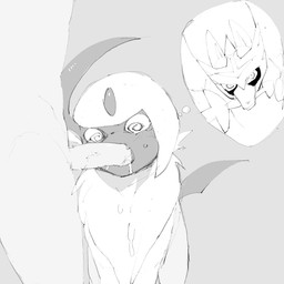 ambiguous_feral ambiguous_focus ambiguous_gender ambiguous_on_human ambiguous_penetrated bestiality bodily_fluids cum cum_in_mouth cum_inside duo erection fellatio feral feral_focus feral_penetrated genital_fluids genitals grey_background human_on_feral human_penetrating human_penetrating_feral humanoid_genitalia humanoid_penis interspecies male male/ambiguous male_human male_on_feral male_penetrating male_penetrating_ambiguous melee_weapon neck_tuft nude_human object_in_mouth oral oral_penetration penetration penile penile_penetration penis penis_in_mouth pokephilia quadruped sex side_view simple_background solo_focus spiral spiral_eyes sword sword_in_mouth tears thought_bubble tuft weapon weapon_in_mouth youjomodoki nintendo pokemon absol canid canine crowned_sword_zacian generation_3_pokemon generation_8_pokemon human legendary_pokemon mammal pokemon_(species) zacian 1:1 hi_res monochrome
