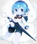 anthro black_nose blue_eyes blue_hair blue_umbrella blush bottomwear clothed clothing eyewear fully_clothed fur goggles hair happy heart_symbol holding_object hoodie kemono male short_hair shorts simple_background smile solo standing topwear umbrella water water_drop white_background white_body white_fur young young_anthro aoino spica_(aoino) mammal 2018 absurd_res digital_media_(artwork) hi_res