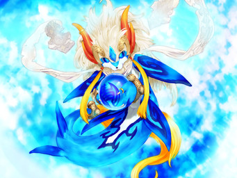 blue_body blue_eyes countershade_face countershade_torso countershading forehead_gem gem hair holding_object horn kemono long_hair looking_at_viewer orb scarf solo white_hair tetetor-oort bandai_namco mythology tales_of_(series) tales_of_rebirth shaorune dragon hybrid mythological_creature mythological_scalie scalie 2009 4:3