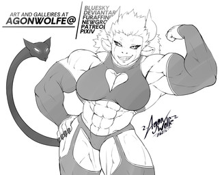 abs anthro biceps big_breasts big_muscles black_sclera breasts clothing fangs female flexing flexing_bicep horn lingerie living_tail muscular muscular_anthro muscular_female muscular_thighs pecs pecs_with_breasts sleeves smile smiling_at_viewer snake_tail solo tail teeth unusual_anatomy unusual_tail agonwolfe chimera demon reptile scalie snake succubus