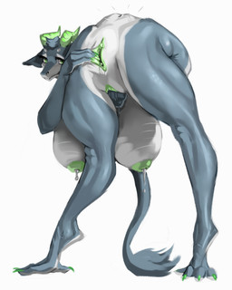 anthro autofisting autopenetration backbend blue_body bodily_fluids breasts claws digitigrade extreme_contortion feet female fingers fisting flexible genitals green_claws green_eyes green_horn green_insides green_nipples green_vulva horn lactating masturbation milk mouth_closed multicolored_body navel nipples non-mammal_breasts non-mammal_ears non-mammal_hair non-mammal_lactation non-mammal_navel non-mammal_nipples non-mammal_vulva nude penetration simple_background solo tail tail_tuft thick_thighs toes tuft unusual_insides vaginal vulva white_background wide_hips gyy mythology dragon mythological_creature mythological_scalie reptile scalie 4:5 hi_res