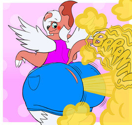 anthro big_butt blue_bottomwear blue_clothing blue_eyes blue_jeans blue_pants bottomwear butt clothing denim denim_bottomwear denim_clothing denim_shorts fart fart_cloud fart_fetish fur huge_butt jeans male male_farting obese overweight pants purple_clothing purple_shirt purple_topwear red_body red_skin shirt shorts solo thick_thighs topwear white_body white_fur wide_hips yellow_fart_cloud lilwuffler_(artist) nintendo pokemon angola_(kaithedumbass02) fan_character generation_6_pokemon mega_absol mega_evolution pokemon_(species) shiny_pokemon