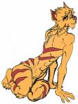 anthro athletic crotch_tuft female muscular muscular_anthro muscular_female nude red_stripes solo stripes tuft zathia harpseal spectrez deity felid mammal pantherine tiger 2018 hi_res