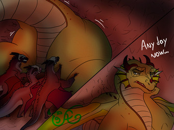 big_butt butt butt_focus female feral group horn macro membrane_(anatomy) membranous_wings nude presenting scales simple_background size_difference stuck stuck_in_ground tail through_wall wings spicyscaliearts mythology wings_of_fire dragon mythological_creature mythological_scalie nightwing_(wof) rainwing_(wof) scalie 4:3 digital_media_(artwork) hi_res