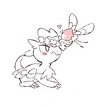 ambiguous_gender blush duo feral flower flower_crown generic_flower heart_symbol plant niogupoke nintendo pokemon cutiefly generation_7_pokemon jangmo-o pokemon_(species) 1:1 2023 sketch