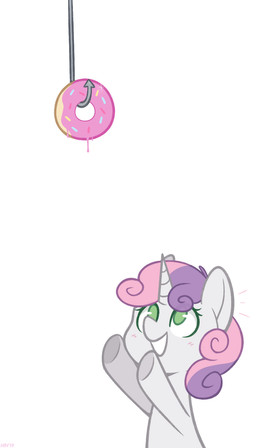 dessert doughnut eye_through_hair female feral food fur green_eyes grin hair hook horn mane multicolored_mane pastry pink_mane purple_mane reaching simple_background smile solo toony translucent translucent_hair white_background white_body white_fur young higglytownhero friendship_is_magic hasbro my_little_pony mythology sweetie_belle_(mlp) equid equine mammal mythological_creature mythological_equine unicorn 4:7 hi_res