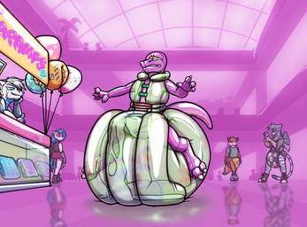 anthro balloon balloon_diaper bodily_fluids clothed clothing cum cum_in_diaper diaper diaper_fetish erection erection_in_diaper genital_fluids glass_case group hand_outstretched inflatable inflatable_toy inside looking_up male mall orgasm_face pattern_diaper pool_toy riding_diaper simple_background smile stare swim_vest teeth_showing unclean_diaper used_diaper vendor_stand wearing_diaper krd friendship_is_magic hasbro my_little_pony alistar_(oc) vinyl_scratch_(mlp) zeno_(krd) zoran animate_inanimate dinosaur living_inflatable prehistoric_species reptile saurischian scalie theropod tyrannosaurid tyrannosauroid tyrannosaurus tyrannosaurus_rex absurd_res hi_res
