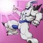 anthro claws energy_beam facial_hair horn male mustache solo spikes dudebulge dragon_ball dragon_ball_gt omega_shenron monster 1:1 absurd_res hi_res