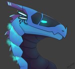 blue_body blue_eyes feral horn male solo visor apollyondragon activision mythology spyro_the_dragon cyril_(spyro) dragon mythological_creature mythological_scalie scalie synth_(vader-san) 2023 digital_drawing_(artwork) digital_media_(artwork) half-length_portrait portrait signature