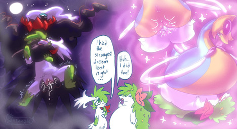 ambiguous_gender anthro blush bodily_fluids chokehold dream duo female female/ambiguous female/female fingering floating full_moon fur genital_fluids genitals green_body green_fur moon outside overweight questionable_consent sex shaking sleep_sex sleeping tribadism vaginal vaginal_fingering vaginal_fluids vulva white_body white_fur squeeezle nintendo pokemon cresselia darkrai generation_4_pokemon land_forme_shaymin legendary_pokemon pokemon_(species) shaymin sky_forme_shaymin hi_res