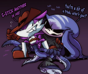 abdominal_bulge anal anal_penetration anthro anus belt black_sclera blue_body bodily_fluids boots bottomless bottomless_anthro bottomless_male bulge butt clothed clothing countershade_torso countershading crouching dialogue duo fangs featureless_crotch footwear fur gloves handwear hat headgear headwear male male/male male_penetrated male_penetrating male_penetrating_male multicolored_body multicolored_fur null penetration power_bottom pseudo_hair purple_body purple_fur sex shoes sitting smile spread_legs spreading sweat teeth tentacle_hair tentacle_in_ass tentacle_penetration tentacle_sex tentacles tuft two_tone_body two_tone_fur white_body white_fur conditional_dnp kazoko_(artist) idw_publishing sega sonic_the_hedgehog_(comics) sonic_the_hedgehog_(idw) sonic_the_hedgehog_(series) fang_the_hunter mimic_the_octopus cephalopod coleoid dipodid jerboa mammal marine mollusk octopodiform octopus rodent