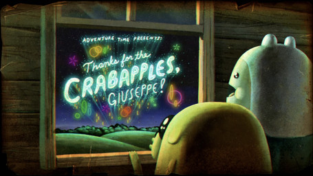 anthro detailed_background duo fireworks male on_model text title title_card toony yellow_body unknown_artist adventure_time cartoon_network finn_the_human jake_the_dog canid canine canis domestic_dog human mammal absurd_res digital_media_(artwork) english_text hi_res official_art