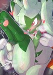 3_fingers 3_toes anal anal_penetration anthro anthro_on_anthro anthro_penetrated anthro_penetrating anthro_penetrating_anthro arms_above_head balls balls_blush biped blurred_background blush blush_lines bodily_fluids body_blush cum cum_in_ass cum_inside cum_while_penetrated cumshot dipstick_ears drooling duo ear_blush ear_markings ejaculation emanata erect_nipples erection facial_markings fangs feet fingers foreskin from_behind_position fur genital_fluids genitals glans glistening glistening_body gloves_(marking) green_balls green_body green_ear_tips green_ears green_fur green_penis green_tail grey_body grey_fur half-closed_eyes hand_on_another's_leg hand_on_leg head_markings heart_symbol humanoid_genitalia humanoid_penis leg_markings legs_up looking_pleasured male male/male male_focus male_penetrated male_penetrating male_penetrating_male markings mask_(marking) multicolored_body multicolored_ears multicolored_fur musk narrowed_eyes nipple_fetish nipple_pinch nipple_play nipples open_mouth orgasm outline partially_retracted_foreskin pawpads paws penetration penile penile_penetration penis penis_in_ass pinch pink_eyes pink_glans pink_nose pink_pawpads pointy_ears red_body red_fur saliva sex shaking simultaneous_orgasms socks_(marking) solo_focus sweat sweaty_body tail teeth toes tongue tongue_out trembling white_body white_fur white_outline suzuinu nintendo pokemon felid feline floragato generation_8_pokemon generation_9_pokemon lagomorph mammal pokemon_(species) raboot 2025 absurd_res digital_media_(artwork) hi_res