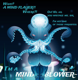 4_fingers 4_tongues anthro areola bedroom_eyes big_breasts big_head blue_areola blue_body blue_nipples blue_skin blue_tongue bodily_fluids brain breasts cave claws cum cum_in_head cum_inside darkness dialogue exposed_breasts face_tentacles female female_focus fingers first_person_view fungus genital_fluids genitals glowing glowing_body glowing_breasts glowing_eyes glowing_fungus glowing_mouth glowing_mushroom glowing_nipples glowing_pupils glowing_throat glowing_tongue hanging_breasts huge_breasts imminent_fellatio imminent_oral imminent_sex interrobang leaning leaning_forward leaning_over long_tongue looking_at_viewer looking_down looking_down_at_viewer looming looming_over mindfuck monster_girl_(genre) mouth_for_vulva multi_tongue multicolored_body mushroom narrowed_eyes nipples nude organs pink_eyes pink_sclera presenting pupils red_eyes red_sclera ribbed_tentacle seductive seductive_mouth solo stalagmite standing_over standing_over_viewer striped_body stripes talking_to_viewer tapering_tongue tentacle_mouth tentacles text thick_thighs tongue tongue_out toothless_mouth translucent translucent_body translucent_breasts underdark underground unusual_anatomy unusual_mouth uterus vein veiny_breasts visible_brain vulva vulva_for_mouth white_pupils nexor dungeons_and_dragons forgotten_realms hasbro wizards_of_the_coast animal_humanoid aquatic aquatic_humanoid cephalopod cephalopod_humanoid humanoid mind_flayer mollusk mollusk_humanoid monster octopus_humanoid absurd_res english_text hi_res watermark