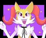 ambiguous_gender anthro solo kitsunekotaro nintendo pokemon vesta braixen generation_6_pokemon pokemon_(species) alpha_channel