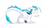 ambiguous_gender dragon fangs feral fur furred_dragon furred_scalie hi_res mythological_creature mythological_scalie mythology paws purple_eyes scalie simple_background solo tail teeth white_background white_body white_fur yukihyo
