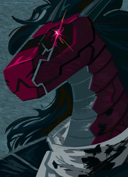 abstract_background ambiguous_gender anthro black_clothing black_hair black_topwear clothed clothing glistening glistening_eyes grey_body hair long_hair machine mouth_closed multicolored_body open_clothing open_topwear pink_body shirt snout solo style_emulation text three-quarter_view topwear wavy_hair wavy_mouth white_clothing white_shirt white_topwear wasteroforange disco_elysium android robot synth_(vader-san) 2023 artist_name bust_portrait character_request digital_drawing_(artwork) digital_media_(artwork) hi_res portrait female_(lore)