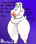 2_horns anthro areola black_text blue_background breasts dialogue female fingers floppy_ears fur genitals gradient_background horn long_ears narrowed_eyes nipple_dip nipples nude nude_anthro nude_female overweight overweight_anthro overweight_female purple_background pussy simple_background solo tail text thick_thighs white_body white_ears white_face white_fur white_horn white_pussy white_tail wide_hipped_female wide_hips laika_2 undertale_(series) toriel boss_monster_(undertale) bovid caprine goat mammal digital_drawing_(artwork) digital_media_(artwork) english_text full-length_portrait hi_res portrait