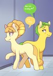 antelon aunt_orange_(mlp) blonde_hair duo equid equine female feral friendship_is_magic green_hair hair hasbro hi_res husband_and_wife male mammal married_couple mature_female my_little_pony uncle_orange_(mlp) yellow_body