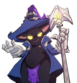 annoyed anthro armor belly bottomwear bulge clothed clothing cute_fangs fangs front_view gauntlets gloves glowing glowing_eyes handwear hat headgear headwear holding_object holding_staff jacket loincloth looking_at_viewer looking_down low-angle_view magic_user male male_anthro moobs navel nipples open_clothing open_jacket open_mouth open_topwear purple_bottomwear purple_clothing purple_loincloth slightly_chubby solo staff teeth thick_thighs topwear wizard_hat yellow_eyes himacat league_of_legends riot_games tencent veigar mammal yordle 2024 absurd_res colored_sketch hi_res portrait sketch three-quarter_portrait