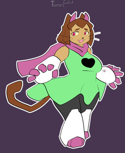 axe big_hands cape clothing cosplay crossover_cosplay horn jacket melee_weapon sweater sword topwear weapon wide_hipped_anthro wide_hipped_female wide_hips toonarscontent deltarune gameoverse glitch_productions undertale_(series) kit_bodega kris_dreemurr ralsei susie_(deltarune) domestic_cat felid feline felis mammal absurd_res crossover hi_res tagme