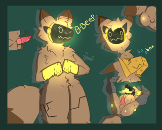 animal_genitalia animal_penis anthro anus beep blue_border border box butt canine_genitalia canine_penis container erection genitals happy looking_at_viewer machine male penis solo alexboom11 sun_(alexboom11) protogen 5:4 hi_res