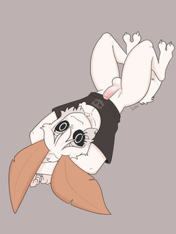 antennae_(anatomy) anthro balls black_sclera bottomless bottomless_anthro bottomless_male clothed clothing erection fur genitals hair humanoid_genitalia humanoid_penis male penis shirt smile solo t-shirt topwear white_body white_fur white_hair wide_eyed xing1 flicker_(tinysmallman) arthropod insect lepidopteran moth 3:4 hi_res