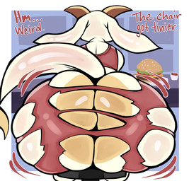 ambiguous_gender anthro big_butt bottom_heavy bubble_butt butt butt_focus clothing dialogue huge_butt rear_view shortstack sitting solo tail talking_to_self text thick_thighs torn_clothing wide_hips doeswhatever chikn_nuggit mythology fwench_fwy_(chikn_nuggit) dragon mythological_creature mythological_scalie scalie 2026 digital_media_(artwork) english_text hi_res nonbinary_(lore)