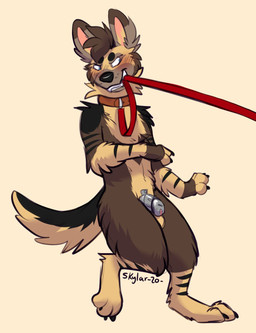 3_fingers 3_toes angry anthro balls biped black_body black_fur black_nose black_tail black_toe_claws blue_eyes blush brown_balls brown_body brown_ears brown_fur brown_hair brown_tail chastity_cage chastity_cage_only chastity_device chastity_device_only claws clenched_teeth collar collar_only digitigrade feet fight finger_claws fingers fur genitals grin hair handpaw hindpaw leash leash_in_mouth leash_in_own_mouth leash_pull leashed_collar male metal_chastity_cage mischievous monotone_hair nude object_in_mouth open_mouth outline paws penis pink_penis red_collar red_leash resisting simple_background smile solo standing tail tan_background teeth toe_claws toes two_tone_tail wearing_chastity_cage wearing_chastity_device skylardoodles aardwolf_essex hyena mammal 2020 dated digital_media_(artwork) hi_res signature