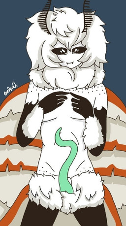 antennae_(anatomy) anthro femboy fuzzy genitals male nude penis solo daniecoyotl nex_talzi alien arthropod insect lepidopteran moth